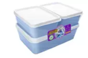 KIT COM 3 POTES RETANGULARES JOY REF-8012 REF-8012-9