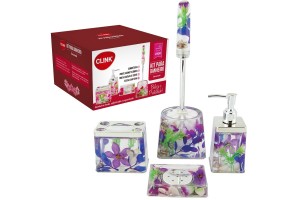 KIT PARA BANHEIRO EM ACRILICO 4 PÇS REF-CK1338