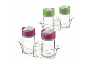 CNJT DE SALEIRO /PIMENTA DE VIDRO C/ SUPORTE ACRILICO 105ML REF-CK1009