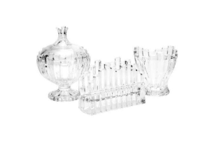 JOGO DE MESA VIDRO TRANSPARENTE NILE COM 3 PCS REF-24527