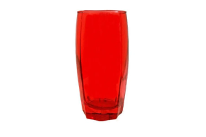 CONJ COPO VIDRO 370 ML  3PÇS VERMELHO MANILA REF-6194