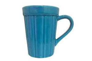 CANECA COPO 220ML CANELADA AZUL REF-51503