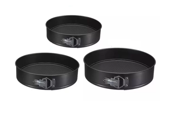 KIT 3PCS ASSADEIRA REDONDA FUNDO REMOVIVEL