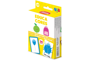 JOGO EDUCA CORES 34 CARTAS GGB BRINQUEDOS MESA IMAGENS REAL NOMES EDUCATIVO COR FAMÍLIA CRIANÇAS