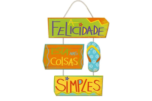 QUADRO DECORATIVO39X28CM (A FELICIDADE ESTA NAS COISAS MAIS SIMPLES) REF-QQPR006