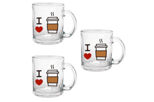 CANECA DE VIDRO C/3 250ML REF-20155