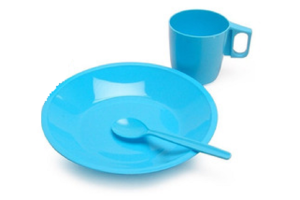 LANCHE FELIZC/ 3PCS PRATO, CANECA E COLHER AZUL REF-02103