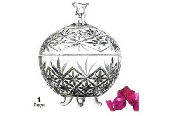 BOMBONIERE DE VIDRO VIVAN 850ML 17,8CM REF-13648