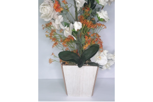 VASO FLOR DE MADEIRA PARA DECORACAO REF-0001