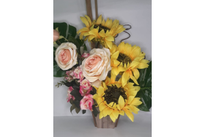 VASO FLOR DE MADEIRA PRA DECORACAO REF-016