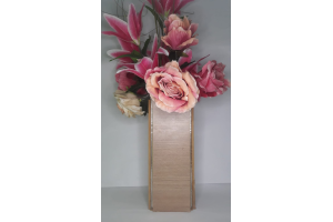 VASO FLOR MADEIRA PRA DECORACAO 28CM REF-025