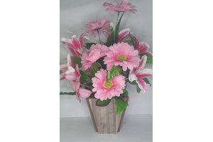 VASO FLOR DE MADEIRA PRA DECORACAO 45CM REF-027