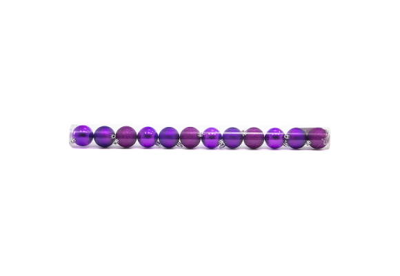 BOLA NATAL EM TUBO MISTA C/12 UND AZUL 2CM REF-73975004