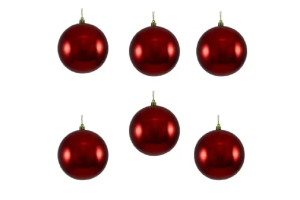 BOLA NATAL METALIZADA C/06 UND CORES SORTIDAS 4CM REF-73961010