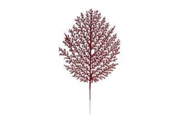 C. FOLHA SAMAMBAIA NATAL C/ GLITTER VERMELHO REF-22046004
