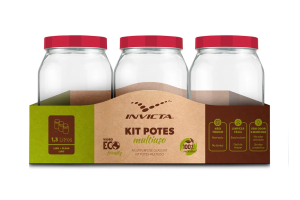 KIT COM 3 POTE 1,3L ECO VERMELHO REF-101997191808