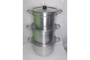 JOGO DE TACHO BAIXO COM 3 PÇS POLIDO