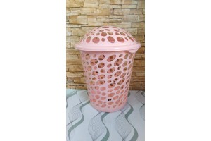 CESTO TELADO C/TAMPA 30L ROSA BEBE