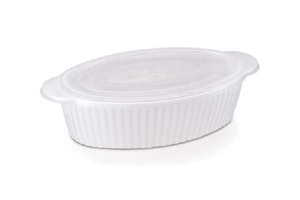 TRAVESSA OVAL CANELADA M 1,25L BRANCO REF-306.006.520