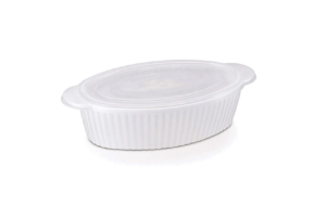 TRAVESSA OVAL CANELADA P 650ML BRANCO REF-305.006.520
