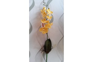 H. ORQUIDEA PALAENOPSIS REAL TOQUE C/ FOLHA X7 AMARELO 45CM REF-31997003