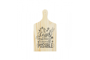 TABUA PINUS DECORATIVA 19X35X1,5CM ESTAMPA COFFEE REF-22E2