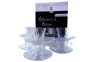 SET DE 12 PECAS SENDO 6 XICARAS E 6 PIRES 236ML REF-HAX50E