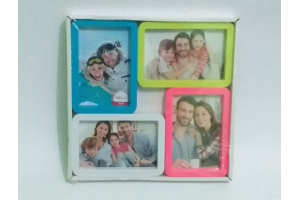 PORTA RETRATO PLASTICO 4 FOTOS CORES SORTIDA 10X15CM REF-WX5462