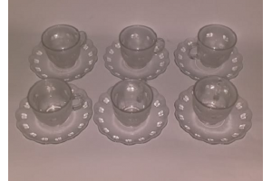 SET DE 12 PECAS DE VIDRO SENDO 6 XICARAS E 6 PIRES 236ML REF-HAX40D