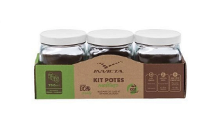 KIT POTE QUADRADO 0,75L ECO BRANCO REF-101997140107