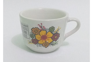 XICARA CHA RELEVO BRANCA DECORADA REF-46