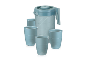 JARRA 2L COM 4 COPOS TRANSPARENTE C/T COLORIDA REF-87