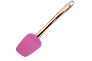 ESPATULA ROSE SILICONE E INOX 25,5X6CM REF-CK3549