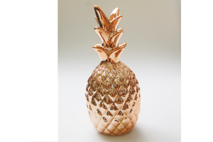 ADORNO ABACAXI CERAMICA METALICO REF-47618151