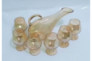 KIT JARRA C/6COPOS DE VIDRO 300ML REF-FFBZ190016