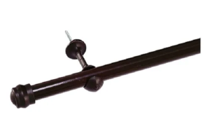 KIT VARAO CORTINA ACO 1M PRETO 19MM REF-235