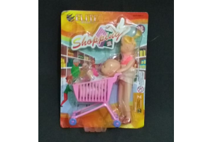 MINI CARRINHO DE COMPRAS C/2 BONECA REF-00613