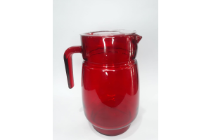 JARRA DE VIDRO VERMELHA 1,6LTS LISA 12CM REF-13612