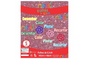 PLACA DE EVA GLITTER 40X48 ROSA BEBE NEXEL REF-488