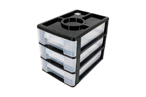 GAVETEIRO C/03 GAVETAS 30X24X20CM PRETO REF-62405