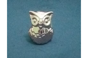 ADORNO CORUJA CERAMICA METALICO ROSE REF-47615-562