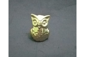ADORNO CORUJA CERAMICA METALICO DOURADO REF-47615-152