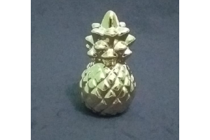 ADORNO ABACAXI CERAMICA METALIZADO DOURADO REF-47619-152